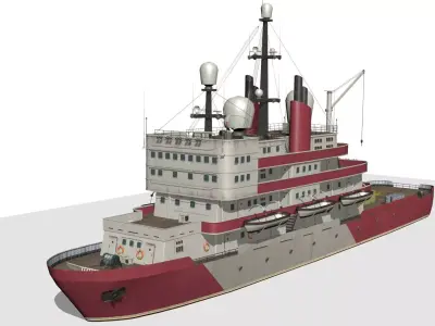  old icebreaker Low-poly 3D model
