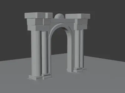 stone gate Low-poly 3D model