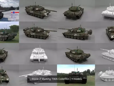 Iconic Z Marking T90A Collection 3D Model Pack