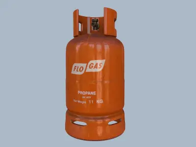 Gas Cylinder Orange Low-poly 3D model