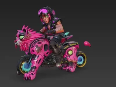  Neon Beast Rider 1 3D model