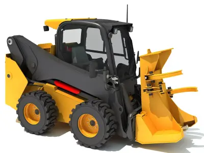 Skid Steer Loader Tree Cutter 3D model