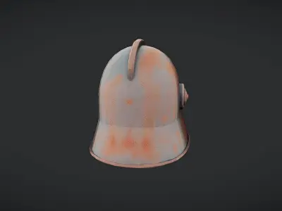 rusty vintage military helmet 3D model