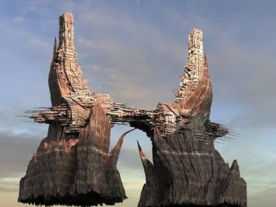 Alien Cliff Shards 8 3D model