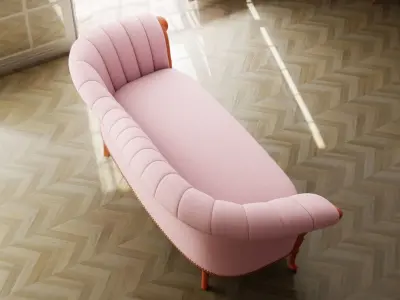 Furniture Sofa Chaise Lounge Low-poly 3D model