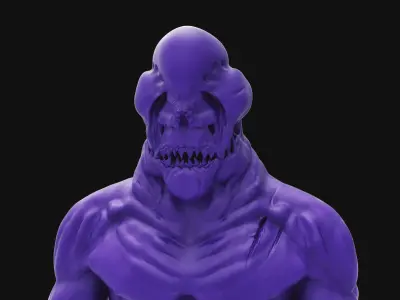 Alien Creature Bust Highpoly 3D model
