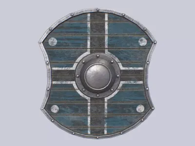 Viking shield Low-poly 3D model