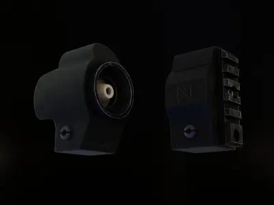 Brace and Picatinny Rail Adapter for MP5 Low-poly 3D model