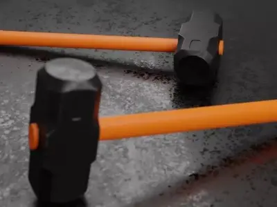 hammer with laser pointer 3D model