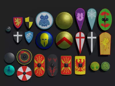 Ancient and Medieval Shields 3D Model Pack