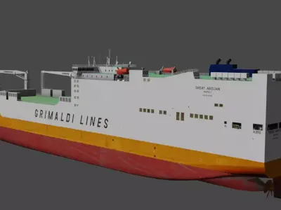 RO-RO Ship GREAT ABIDJAN Low-poly 3D model