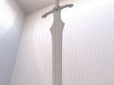 A steel sword Low-poly 3D model