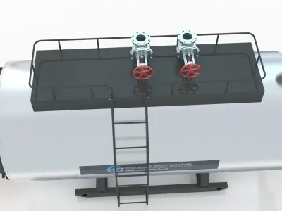 Industrial Hot Water Boiler 3D model