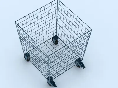 Cart Model wire basket on wheels 3D model