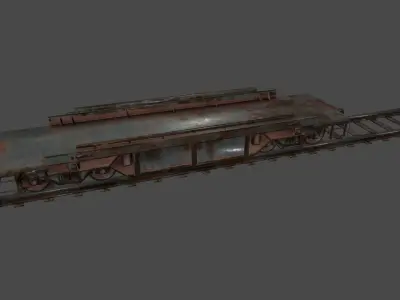 train rusty Low-poly 3D model