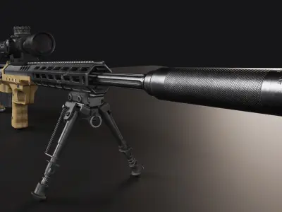 Sniper rifle SRS A2 3D model