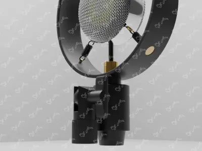 Antique Vintage Big Diaphragm Condenser Microphone 3D model