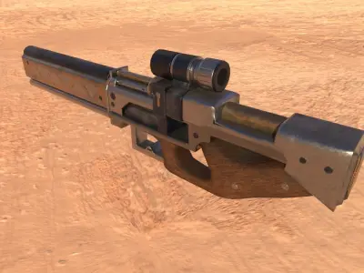 Steampunk weapon Low-poly 3D model