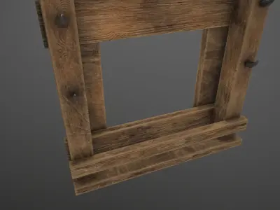 Wall Weapon Rack Low-poly 3D model