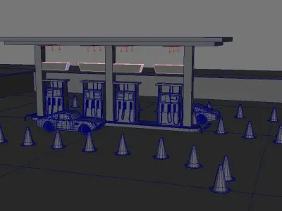 fuelStation 3D model