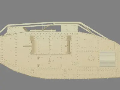 Mark IV  British tank of the First World War 3D model