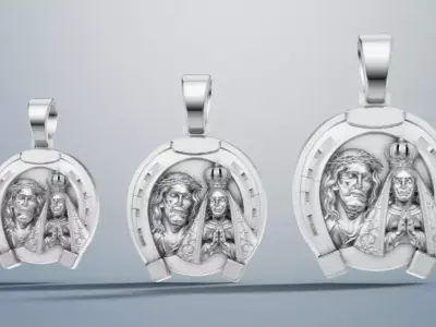  Religious with Virgin Mary and Face of Christ Model for Jewelry 3D print model