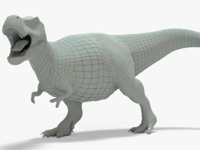 Tyrannosaurus Rex Rigged Basemesh Low-poly 3D model