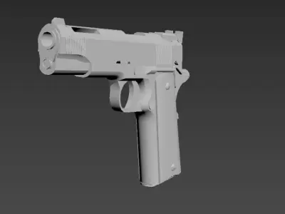 pistolet low-poly gun Low-poly 3D model