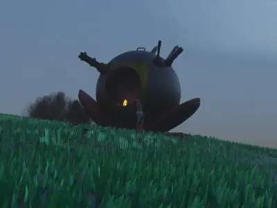crashed spaceship 3D model