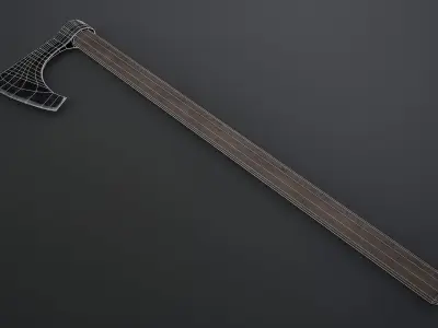 Viking Axe Low-poly 3D model 11