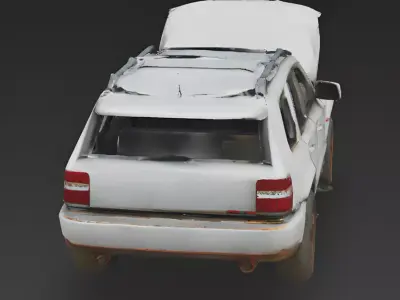 Rolled-Over SUV 3D Model 3D Model Low-poly 3D model