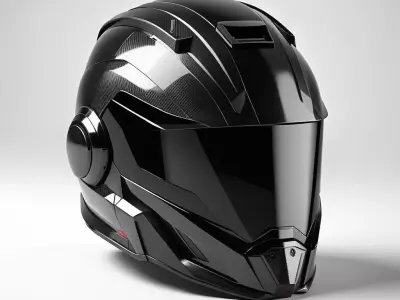 SciFi Helmet Carbon Fiber 3D Model 3D model