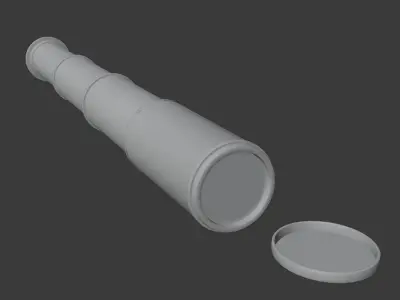 Handheld telescope Low-poly 3D model