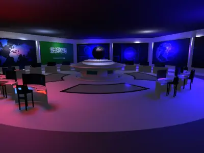 Command Center - Control Room- Military Base - Saudi Arabia Low-poly 3D model