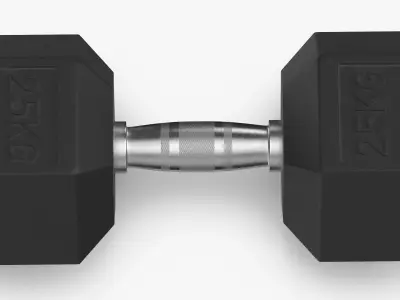 Rubber Dumbbell 25kg 3D model