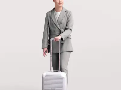 Humano Traveling Woman with suitcase 2206-3 3D model