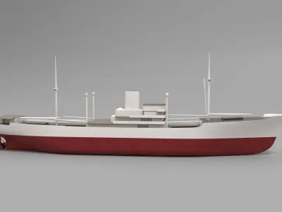 simple model MS Mickiewicz ex  Gladys Dan -  motor cargo ship 3D model