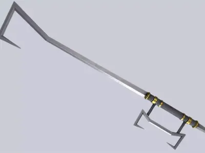 Hook sword Low-poly 3D model
