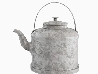 Used Iron Kettle 03  Low-poly 3D model
