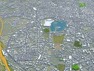 Solapur Maharashtra India 20km AI Low-poly 3D model
