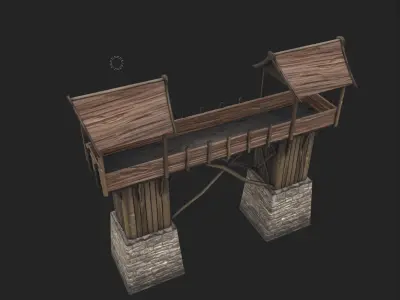 Medieval tower Stylized Free low-poly 3D model
