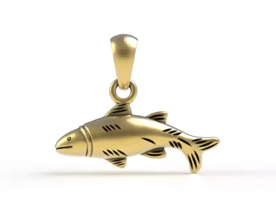 Fish Pendant 3D print model shop