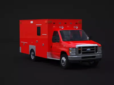 E-Series EMS Ambulance Truck 3D model