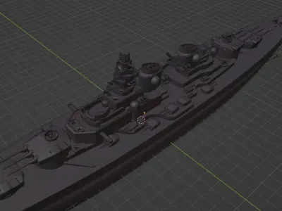 Battleship 3D Model Low-poly 3D model