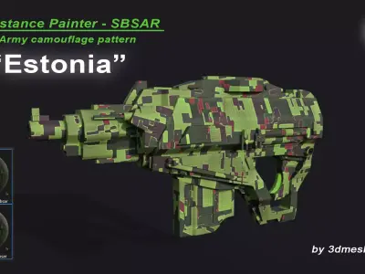 Estonia - Army Camouflage Pattern - SBSAR Material 3D model