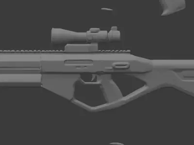 futuristic gun Low-poly 3D model
