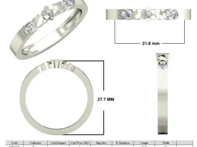 100 Solitaire ring 3dm with 3-4 rendered images  part-2 3D print model
