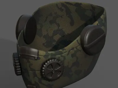 Gas mask respirator scifi futuristic 3d Artist  Low-poly 3D model