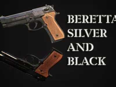 BERETTA 92 GAME MODEL 4K PBR Low-poly 3D model