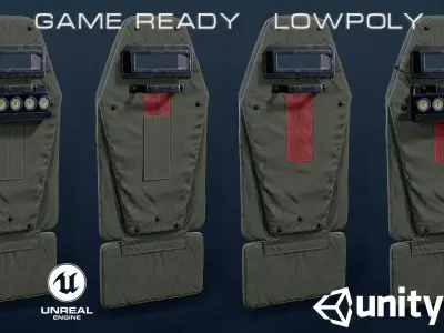 Vant VM ballistic shield Low-poly 3D model